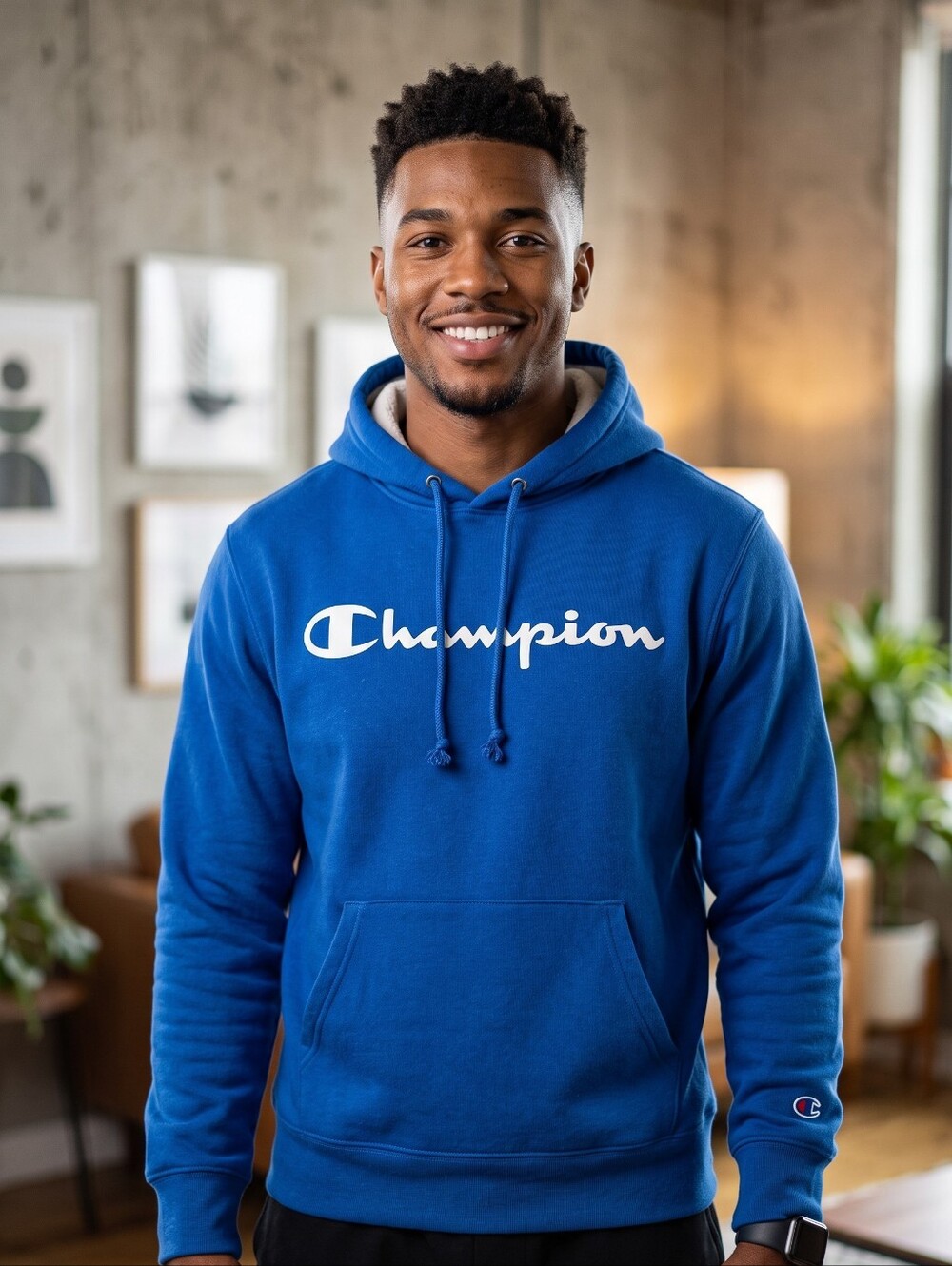Champion Pullover Hoodie Sweatshirt Authentic Athelticwear Mens Size Small